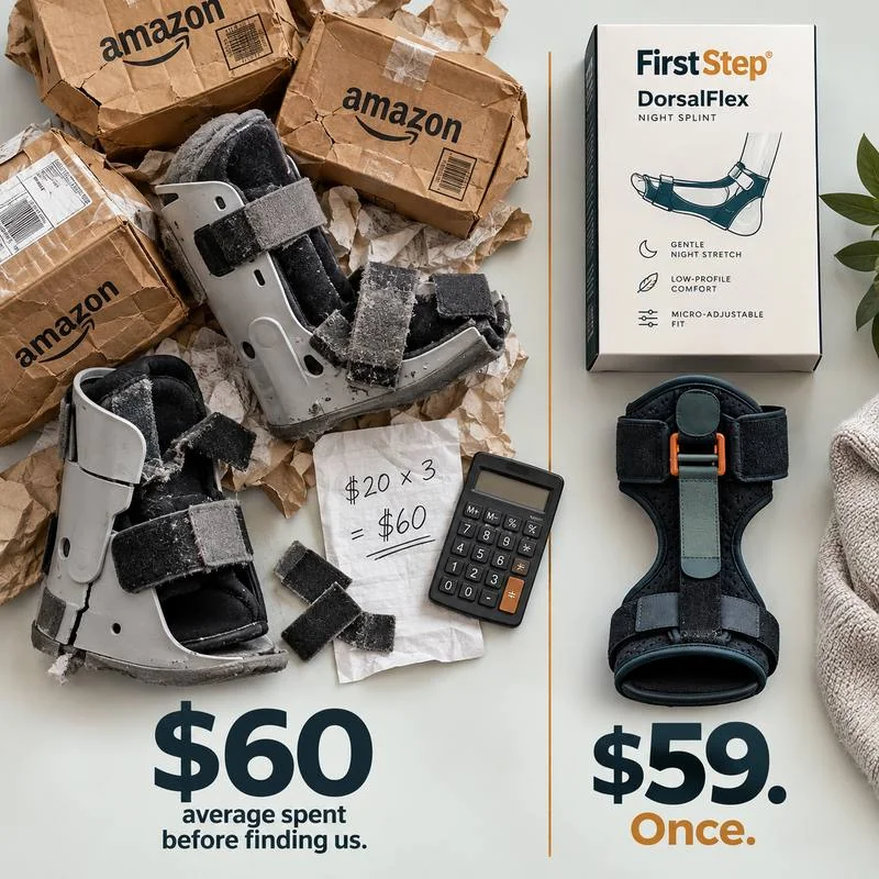 60 dollars average spent on Amazon splints versus 59 dollars once