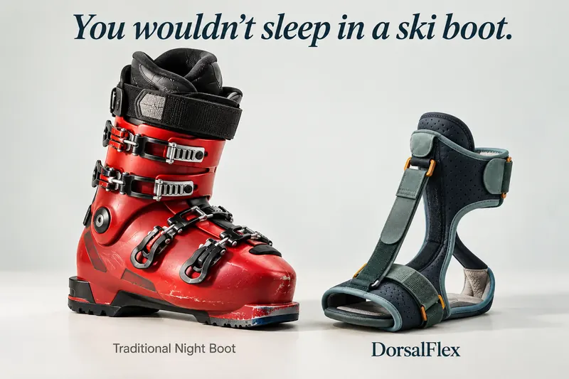 You would not sleep in a ski boot — so why was your night splint built like one